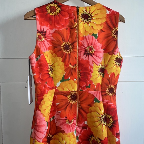 Calvin Klein Floral Print Midi Dress Summer Spring Fall Semi Formal Size 10 New - Picture 6 of 10